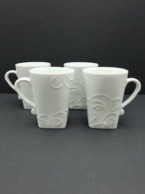 Corelle Cherish Mugs Corelle Boutique Porcelain Embossed Floral Mugs